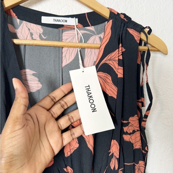 NWT Thakoon Floral Deep V-Neck Maxi Dress - Picture 6 of 8